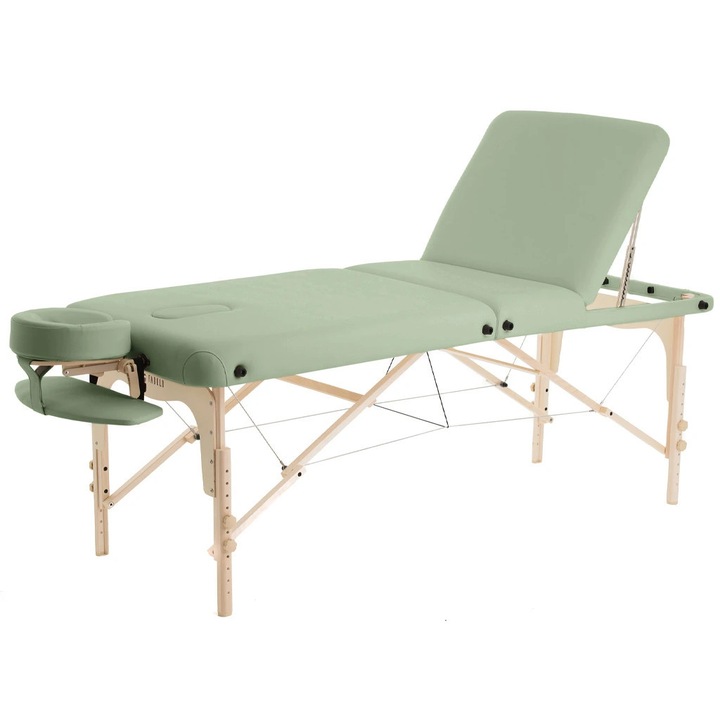 Pat de masaj pliabil Fabulo GURU Plus, verde, 192x76cm, cu accesorii deluxe