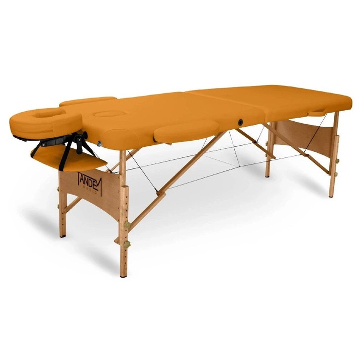 Pat de masaj pliabil Tandem Basic-2, portabil, 70x195cm, portocaliu, set cu accesorii