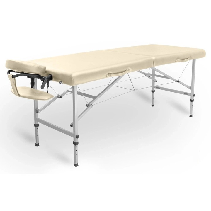 Pat de masaj pliabi Fabulo FERRO, crem, 184x71cm, accesorii incluse