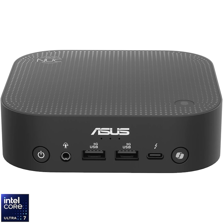 Mini PC Asus NUC 14 Pro AI RNUC14LNKU7094N2, Intel Core Ultra 7 258V processzorral akár 4.8GHz-ig, 32GB, 1TB SSD, Intel Arc 140V GPU, Windows 11 Pro, EU tápkábel, Fekete