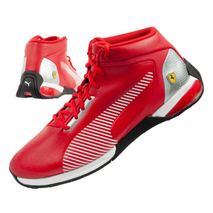 Pantofi sport Puma Ferrari Race Kart Cat-X Mid [306549 02] pentru barbati, pana la glezne, rosii, Rosu