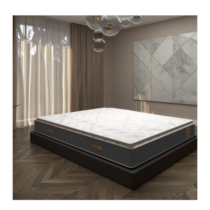 Saltea lux ortopedica Silver celamob 160x200x29 cu Topper 160x200 spuma poliuretanica cu arcuri, fermitate medie