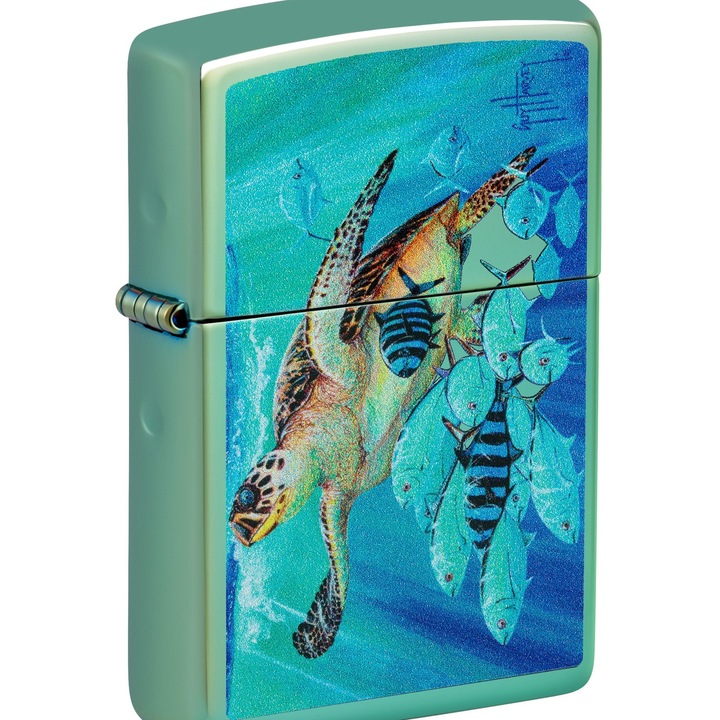 Bricheta Zippo 46589 Guy Harvey Sea Turtle and Fish