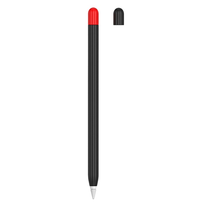 Husa siliconica HERUSI pentru Apple Pencil 2nd generation, subtire, magnet-friendly, negru