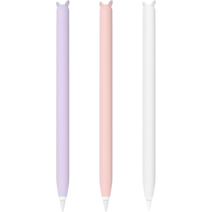 Set 3 huse siliconice HERUSI pentru Apple Pencil 1st Generation, alb roz mov, 9.7x10.5x12.9 inch