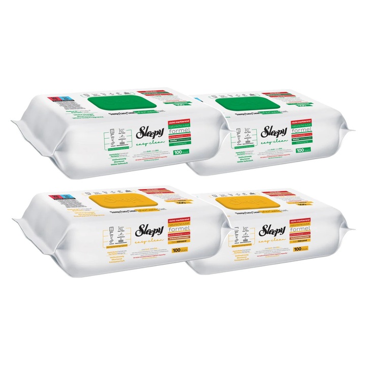 PACHET - 4 X Servetele Umede Sleepy Easy Clean Multisuprafete, 100 Buc