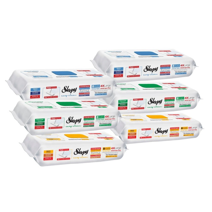 PACHET - 6 X Servetele Umede Sleepy Easy Clean Multisuprafete, 100 Buc