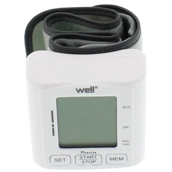 Tensiometru digital pentru incheietura Well BLDP-WRST-PRECISE-WL, 0-299mmHg, Display LCD, Alb Tensiometru digital pentru incheietura Well BLDP-WRST-PRECISE-WL, 0-299mmHg, Display LCD, Alb