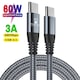Cablu USB-C la USB-C PD 60W, PRESTIGE CHARGE®, Transfer Date si Incarcare SuperFastCharge 25W/45W, pentru iPhone 15, 16 & 17, Plus, Pro & ProMax, Samsung, Universal, Protectie, Incarcare Rapida si Sigura, Telefon, Tableta, TEXTIL PREMIUM, Type C, 2m, Gri