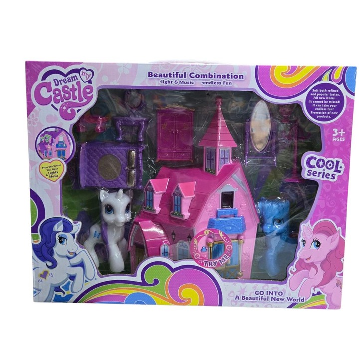 Set păpuși Little Pony cu castel, sunete, lumini, Toys