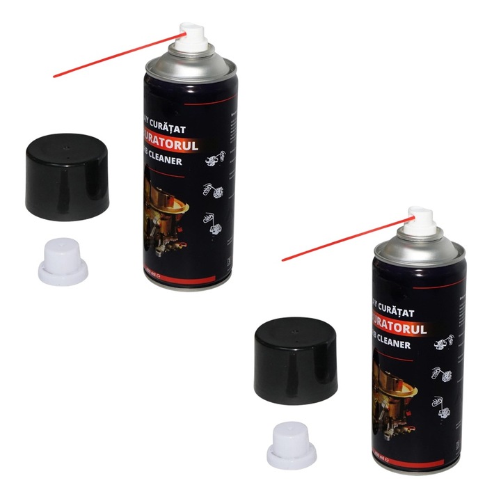 Spray Carburator - 2 pcs, curata toate tipurile de carburatore si sistem de alimentare, auto, moto, ATV, mopede, drujbe