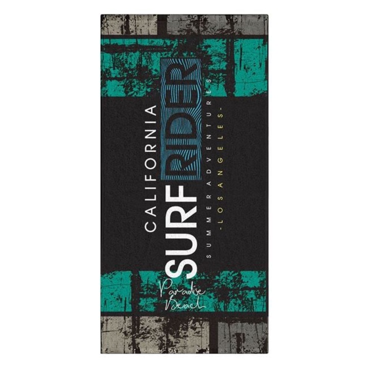 Черна плажна кърпа "Surf Rider" 150x75 см