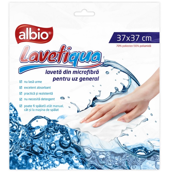 Laveta uz general, Albio Lavetiqua, microfibra, alba, 37 x 37 cm