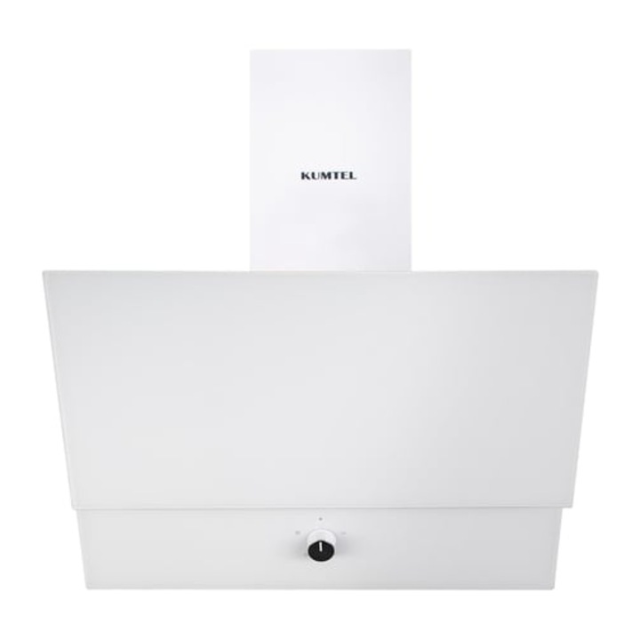 Aбсорбатор Kumtel DA6-830A.K, декоративен, вграден, черен стъклен фронт, 650mc/h, механично управление, 55 dB, 3 скорости, 60 см, бял