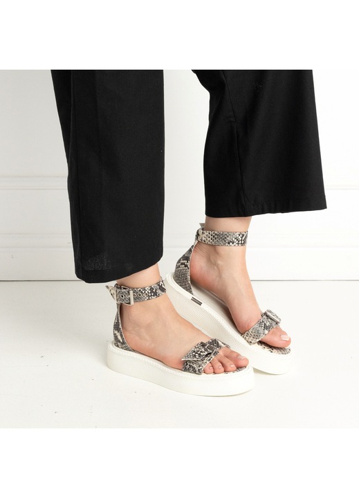 Sandale - Lido - Piele naturala Snake Gri, Gri, 35