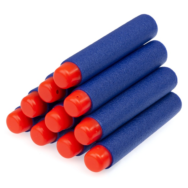 Set 10 sageti pentru lansatoare compatibile NERF – 7, 2 cm, albastre