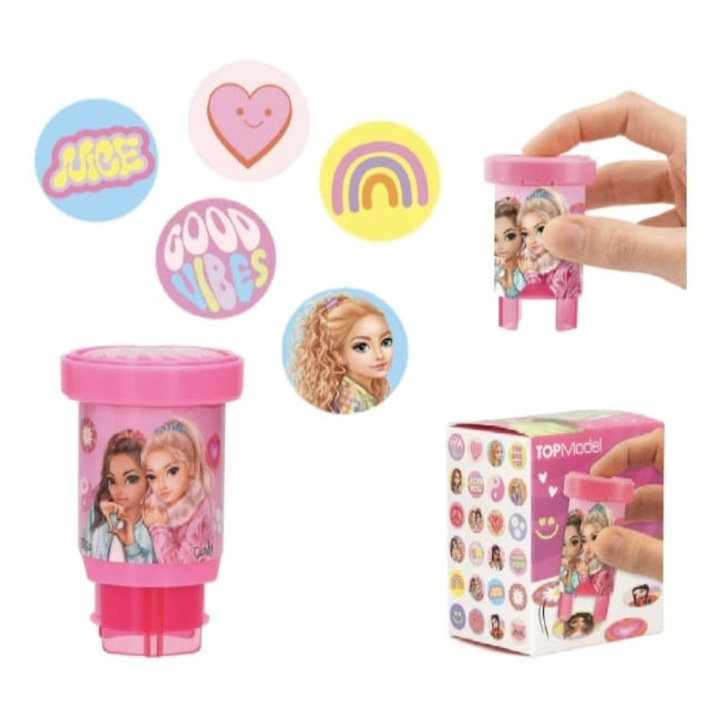 Stampila pentru copii, model TOP MODEL, DEPESCHE, 160 modele de stickere, multicolor/roz