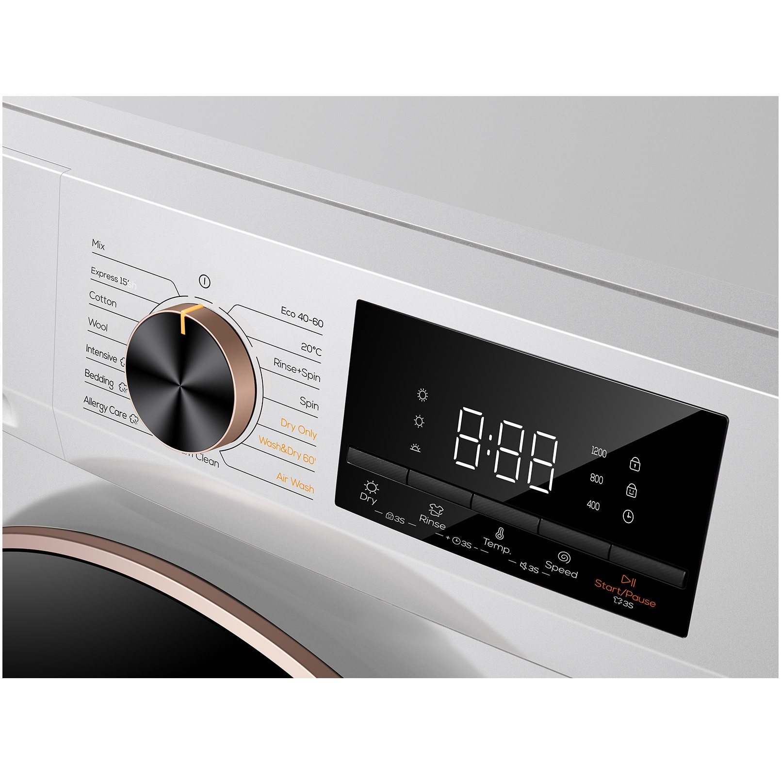Masina de spalat rufe cu uscator TCL CP1012WA0, 10 kg Spalare, 6 kg Uscare, 1200 rpm, Clasa A, Motor Direct Drive, Display LED,Steam Wash, Drum Clean, 24 Hour Delay, Honeycomb Drum, Quick Wash 15 min, Add Garment, 15 Programe,Alb