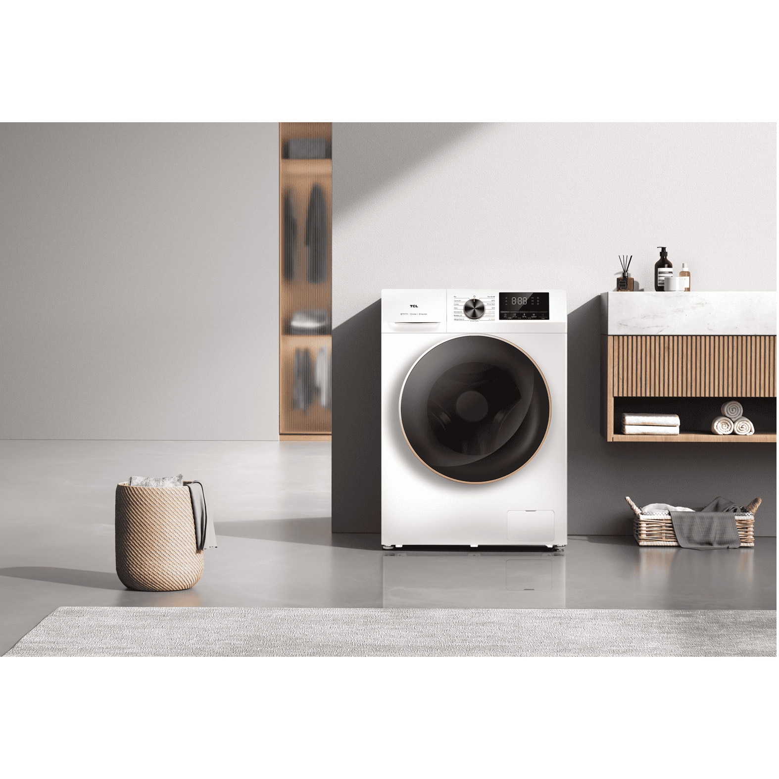 Masina de spalat rufe cu uscator TCL CP1012WA0, 10 kg Spalare, 6 kg Uscare, 1200 rpm, Clasa A, Motor Direct Drive, Display LED,Steam Wash, Drum Clean, 24 Hour Delay, Honeycomb Drum, Quick Wash 15 min, Add Garment, 15 Programe,Alb