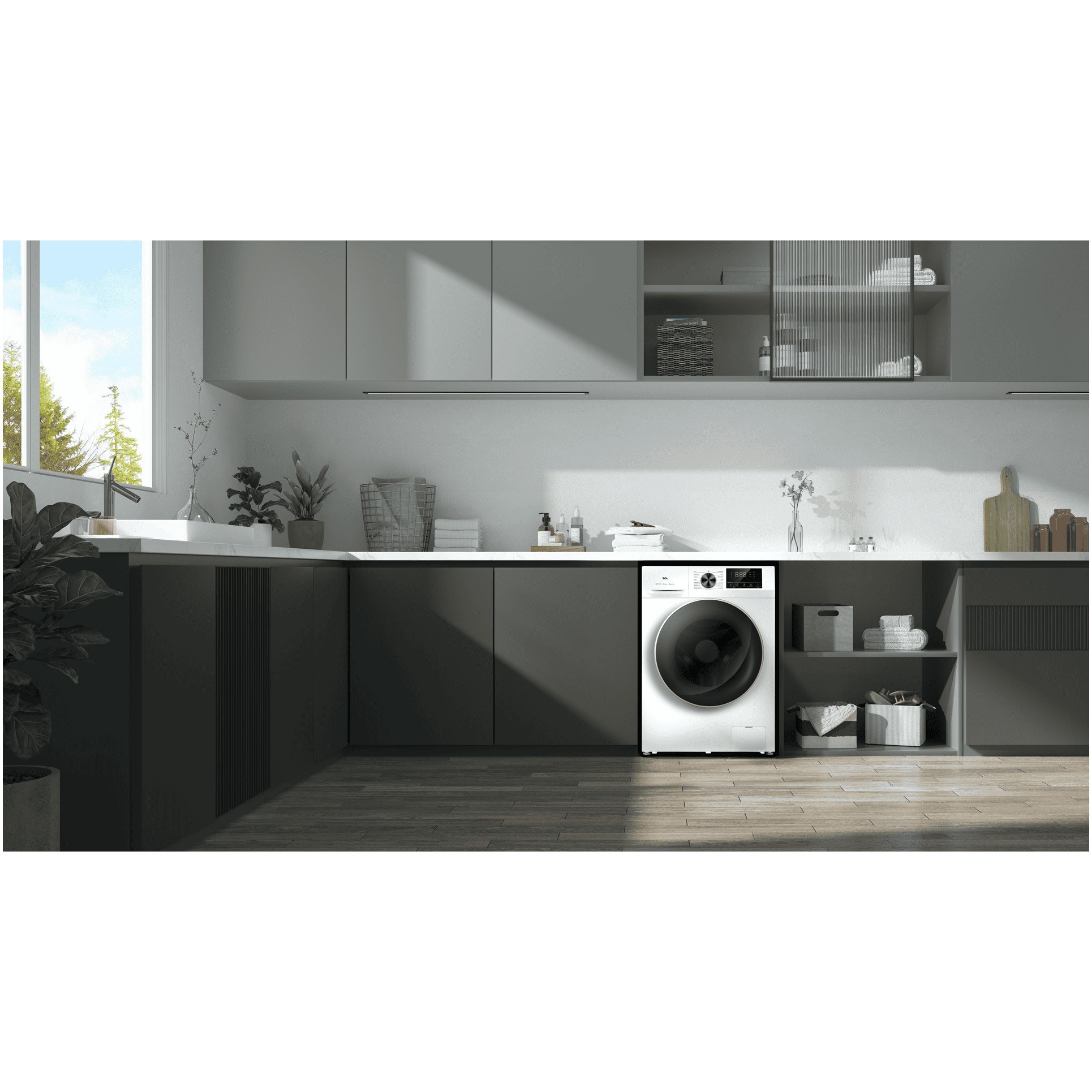 Masina de spalat rufe cu uscator TCL CP1012WA0, 10 kg Spalare, 6 kg Uscare, 1200 rpm, Clasa A, Motor Direct Drive, Display LED,Steam Wash, Drum Clean, 24 Hour Delay, Honeycomb Drum, Quick Wash 15 min, Add Garment, 15 Programe,Alb