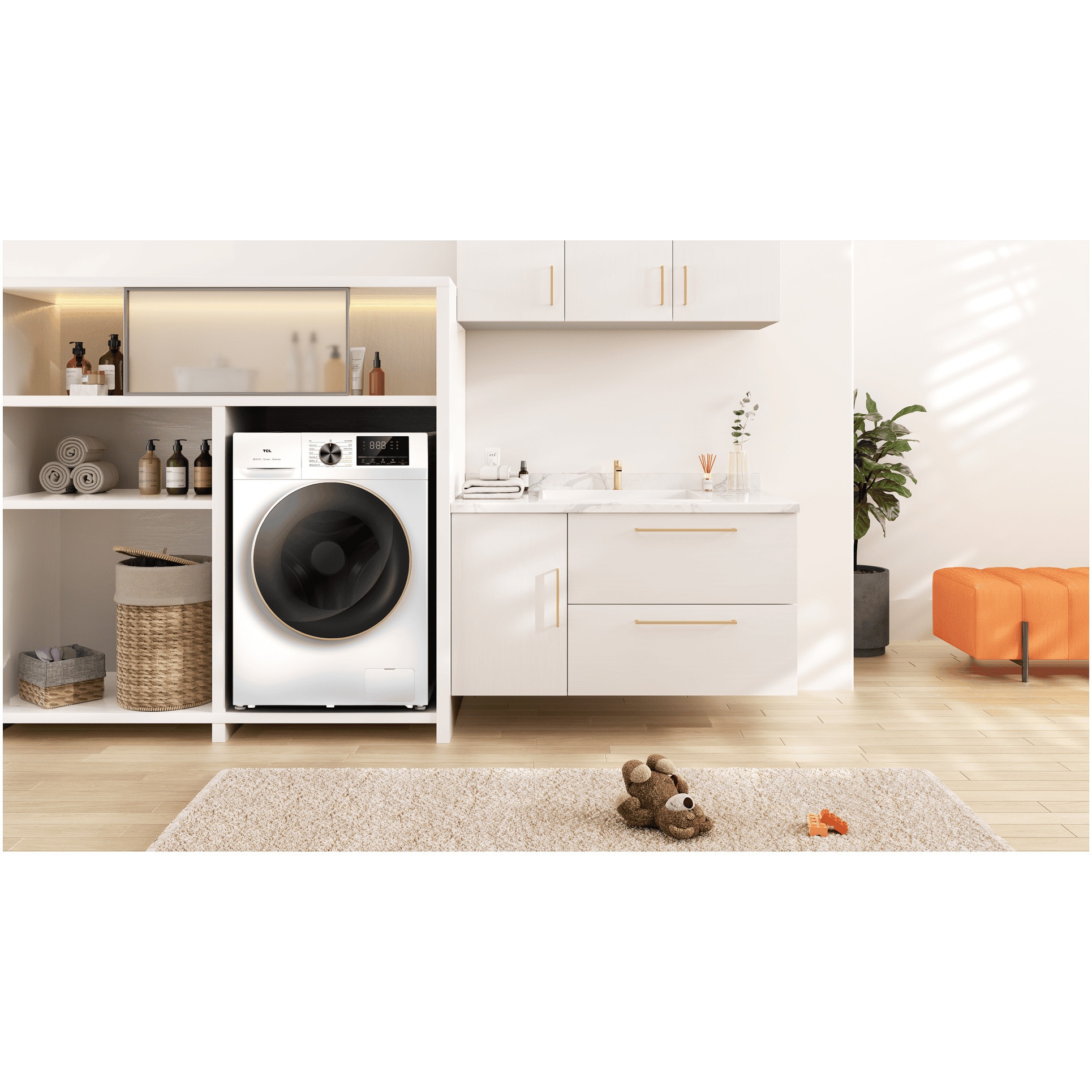Masina de spalat rufe cu uscator TCL CP1012WA0, 10 kg Spalare, 6 kg Uscare, 1200 rpm, Clasa A, Motor Direct Drive, Display LED,Steam Wash, Drum Clean, 24 Hour Delay, Honeycomb Drum, Quick Wash 15 min, Add Garment, 15 Programe,Alb