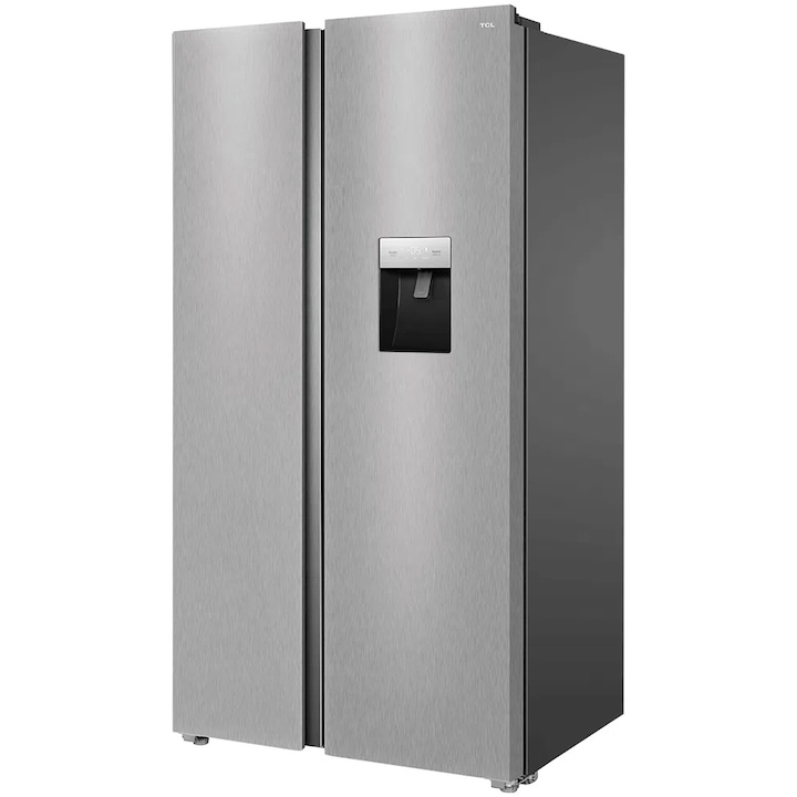 Side by Side TCL RP631SLE1, 634 L, Total No Frost, Compresor Inverter, AAT, Swing Flow, Dispenser Apa, Clasa E, Gri