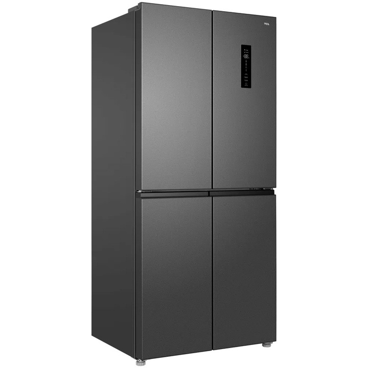 Side by Side TCL RP400CSE0, 393 L, Total No Frost, Compresor Inverter, Touch Control Digital Display, Multi Air-Flow, 4 usi, Clasa E, Gri
