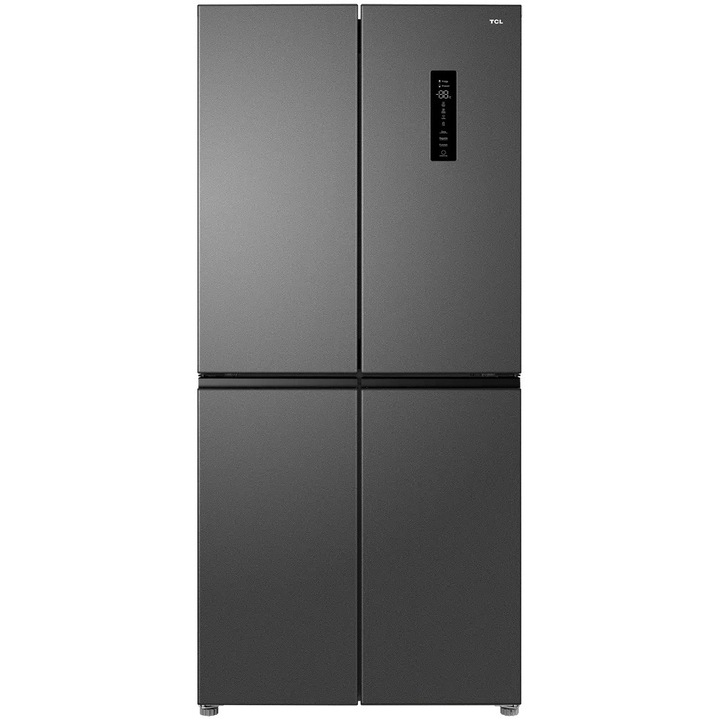 Side by Side TCL RP400CSE0, 393 L, Total No Frost, Compresor Inverter, Touch Control Digital Display, Multi Air-Flow, 4 usi, Clasa E, Gri