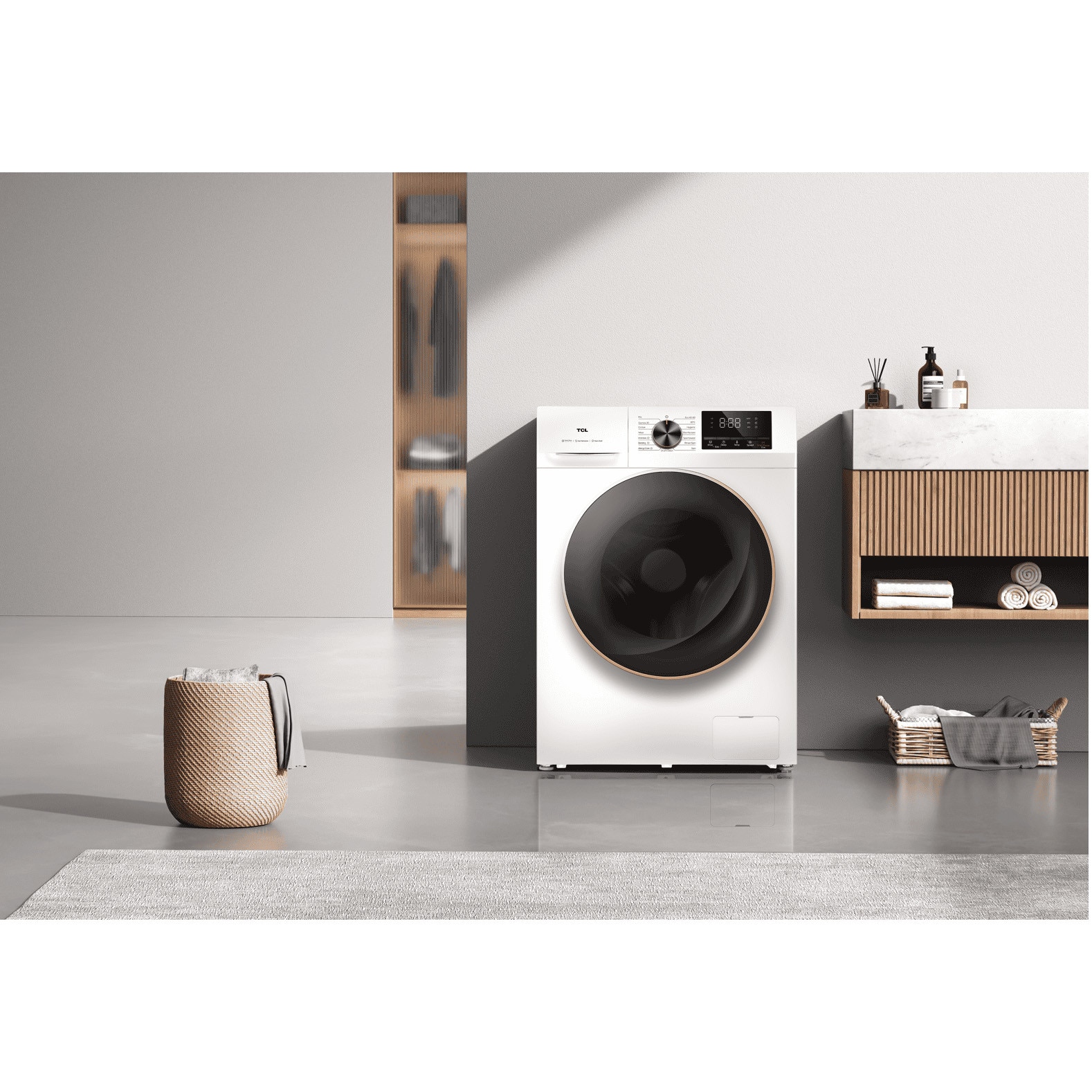 Masina de spalat rufe TCL FP1012WA0, 10 kg, 1200 RPM, Clasa A, BLDC Inverter Motor, Steam Wash, Drum Clean, 24 Hour Delay, Honeycomb Drum, Quick Wash 15 min, Add Garment, 16 Programe, Alb