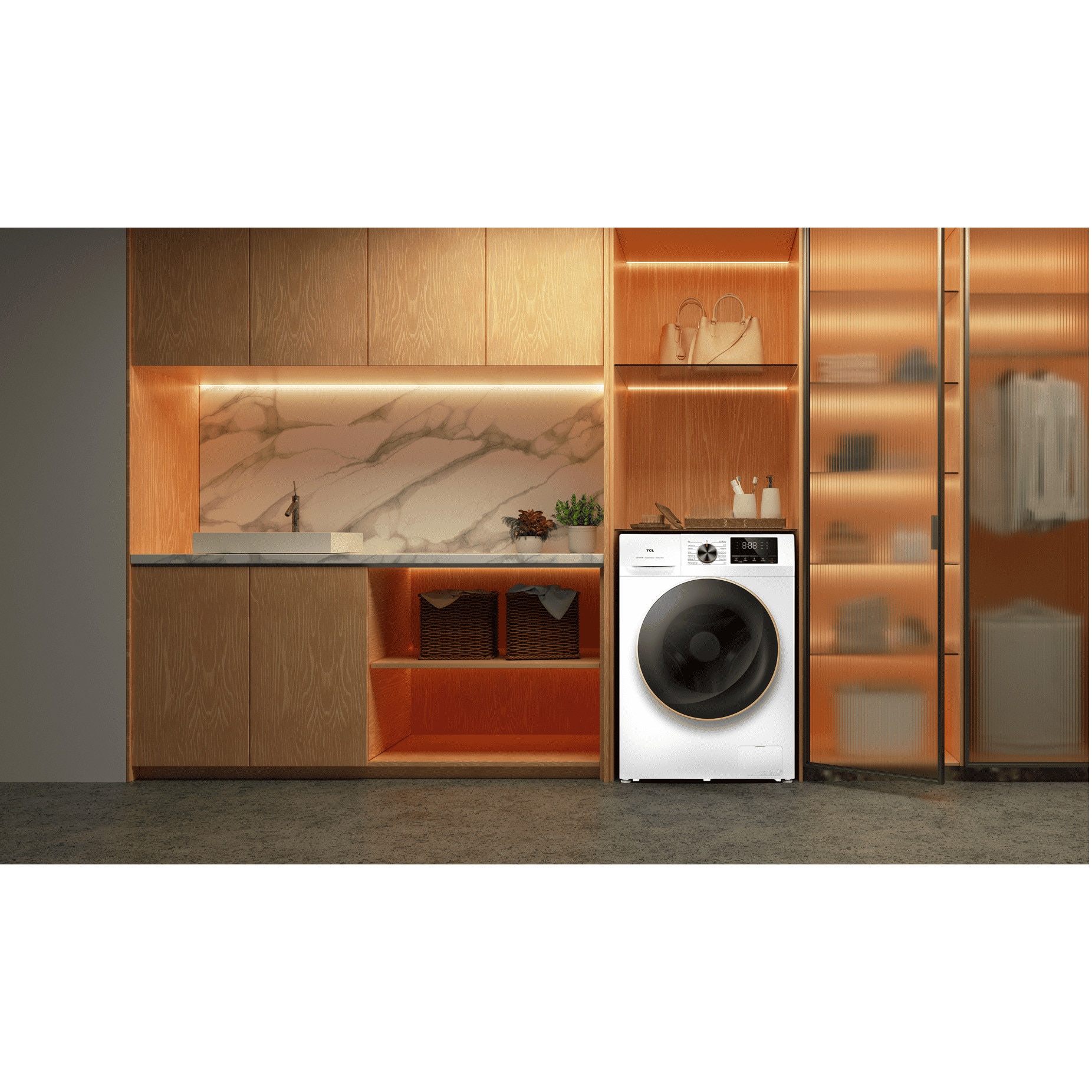 Masina de spalat rufe TCL FP1012WA0, 10 kg, 1200 RPM, Clasa A, BLDC Inverter Motor, Steam Wash, Drum Clean, 24 Hour Delay, Honeycomb Drum, Quick Wash 15 min, Add Garment, 16 Programe, Alb