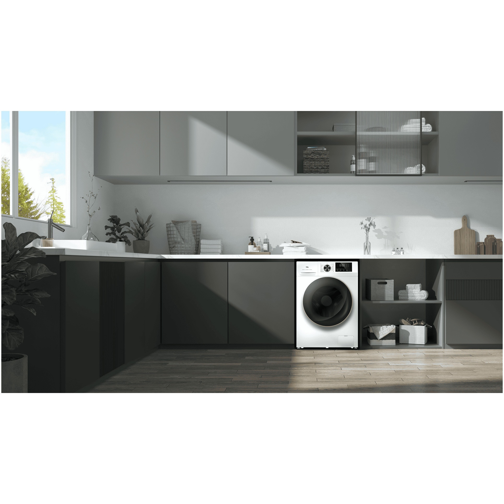 Masina de spalat rufe TCL FP1012WA0, 10 kg, 1200 RPM, Clasa A, BLDC Inverter Motor, Steam Wash, Drum Clean, 24 Hour Delay, Honeycomb Drum, Quick Wash 15 min, Add Garment, 16 Programe, Alb