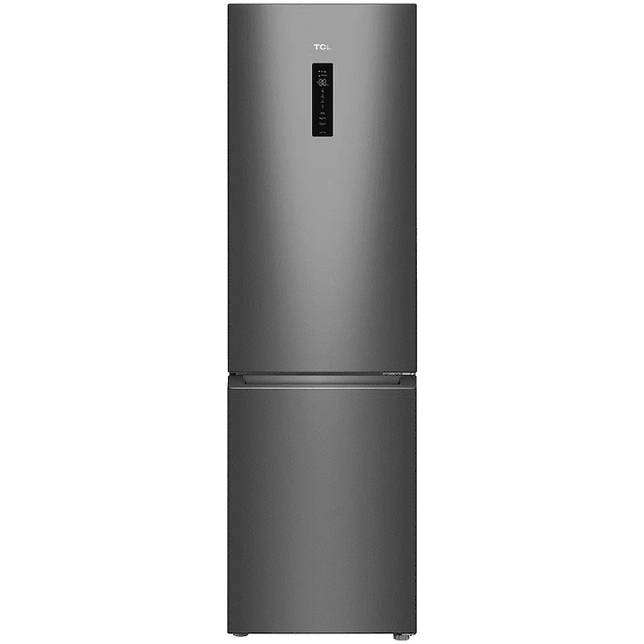 Combina frigorifica TCL RP282BSE0, 282 L, Total No Frost, Compresor Inverter, Display Touch, Iluminare LED, Clasa E, H 183 cm, Gri