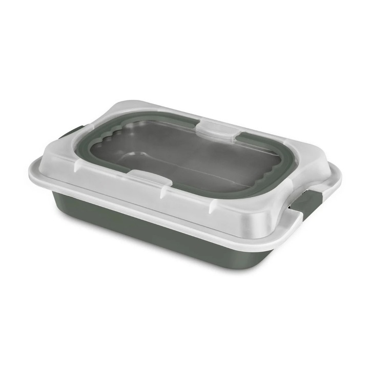 Tava dreptunghiulara pentru copt cu capac plastic, Green Matt Berlinger Haus BH 8637