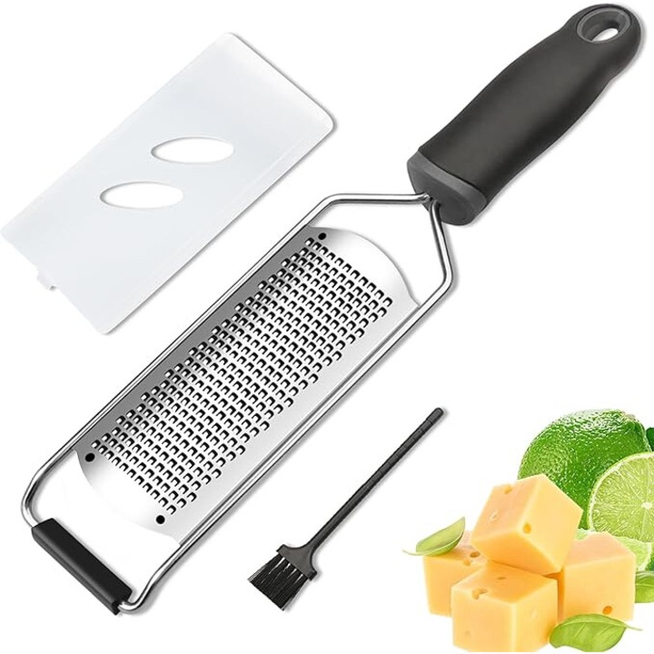 Комплект рендета за сирене, Super Cucina, неръждаема стомана, за цитрусови плодове, твърдо сирене, 31 см