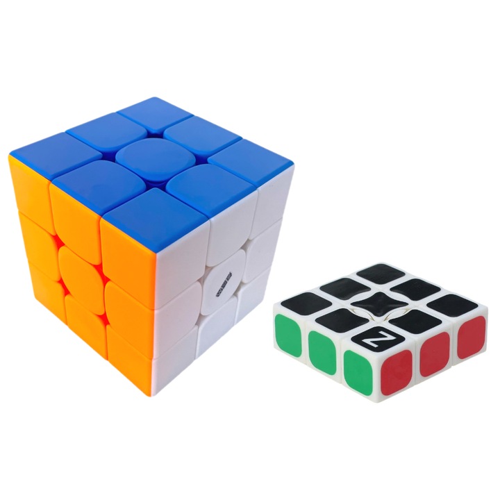 Cub DianSheng Googol 3x3 9cm, Magnetic, Culoare Stickerless + Cub Z-Cube Shape Mod 1x3x3
