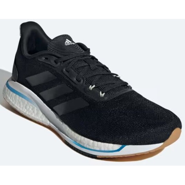 Adidas Supernova+ sportcipő, párnázott, stabil tartású, textil, fekete, 40 2/3 EU