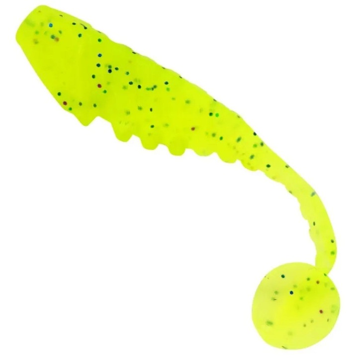 Плаваща примамка Soft Shad EnergoTeam L&K, 6 см, 5 броя/пакет, жълто-зелена