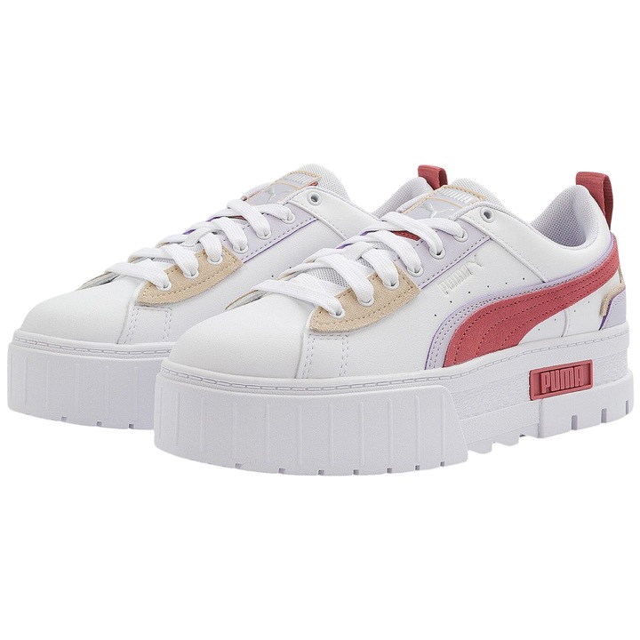 Tenisi dama Puma Mayze, albi, cu platforma, 38 EU