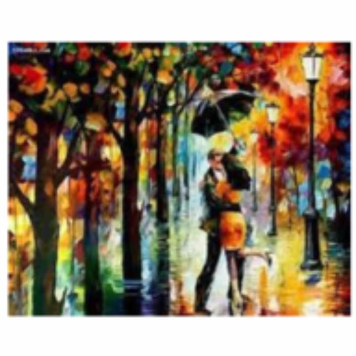 Tablou B18-31477 Goblen Diamante rotunde, 50 x 40 cm, Indragostiti sub umbrela