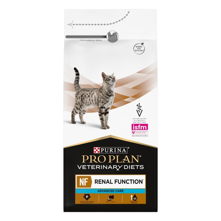 Hrana pentru pisici, Purina Pro Plan, NF Renal Function Advanced Care, 1,5kg, suport pentru functia renala, continut redus de proteine, fosfor