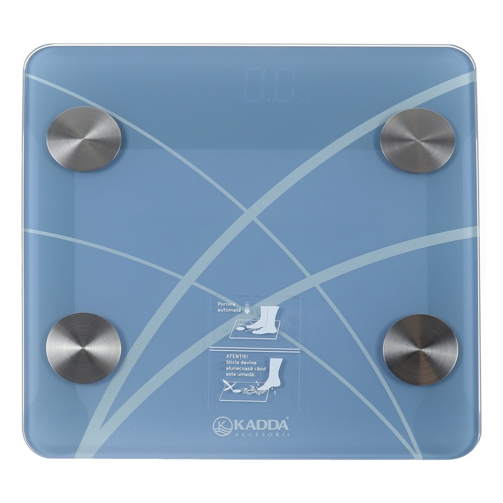 Cantar electronic pentru baie / corporal, inteligent, Kadda IF1060D, sticla securizata, LED, 180 kg