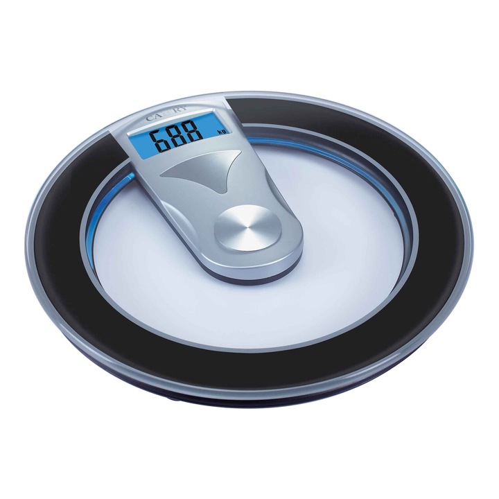 Електронна везна за баня/телесно тегло, Kadda EB9420H, закалено стъкло, LCD, 150 кг, автоматично изключване, индикатор за претоварване