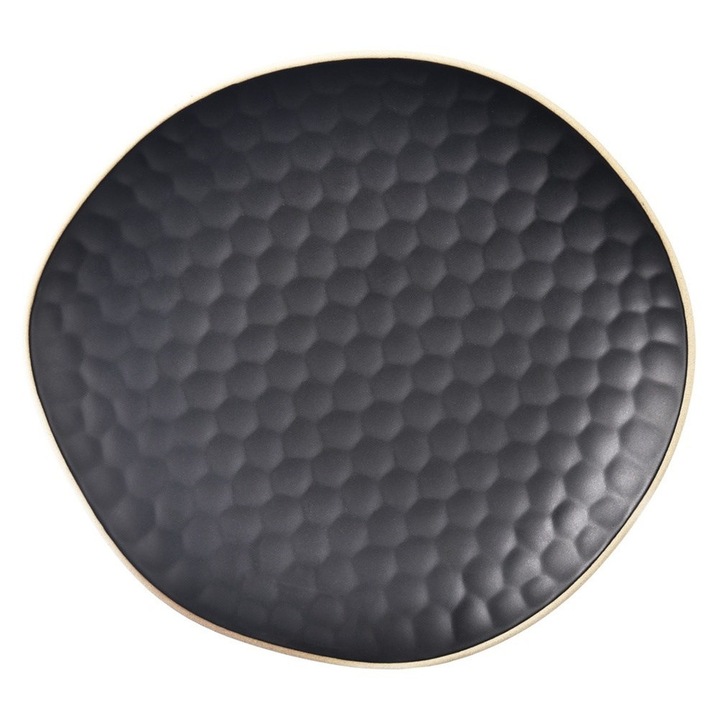 Desszertes tányér, Orion, Tea, Fekete, 16,5x15x2 cm, Kerámia, Mosogatógépben és Mikrohullámú sütőben használható, Klasszikus Dizájn, Univerzális Használat