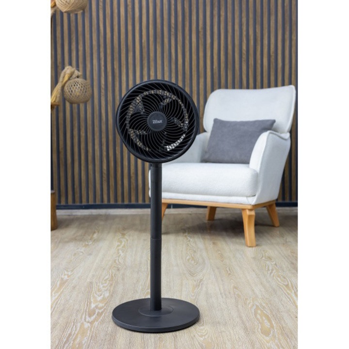 Zilan ZLN2556 lábra szerelhető légkeringető, Teljesítmény 65W, 3 sebességfokozat, Grill átmérője 27 cm, Állítható magasság