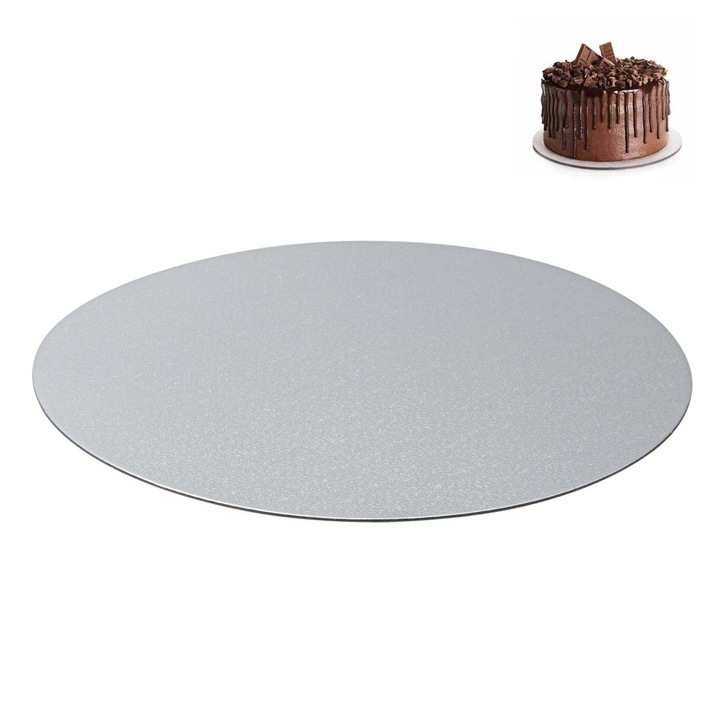 Suport Baza din Hartie Argintie pentru Tort Ø30.5cm - 1buc