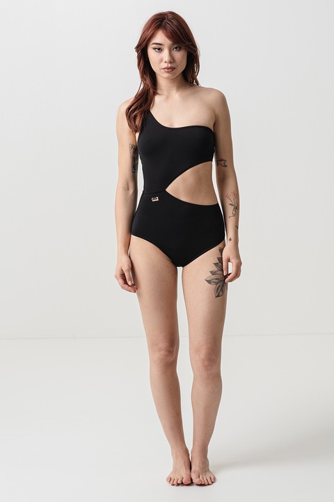 EA7, Цял бански с отвор встрани, Черен