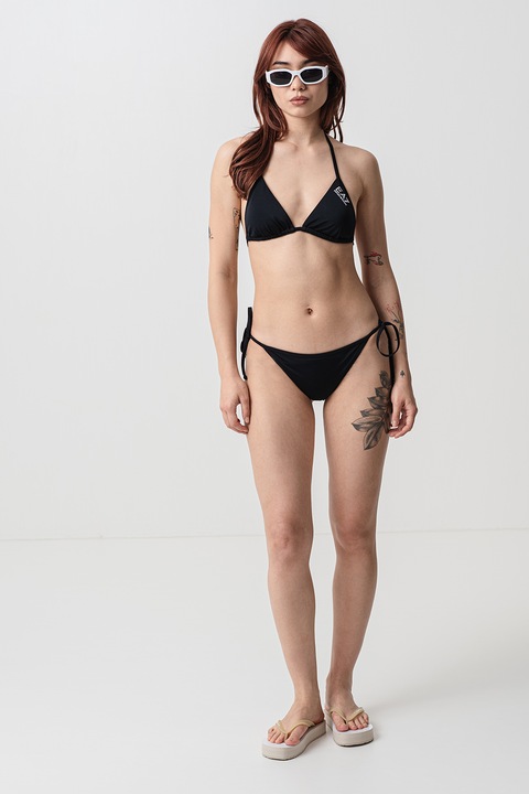 EA7, Oldalt megkötős kétrészes fürdőruha, Fekete