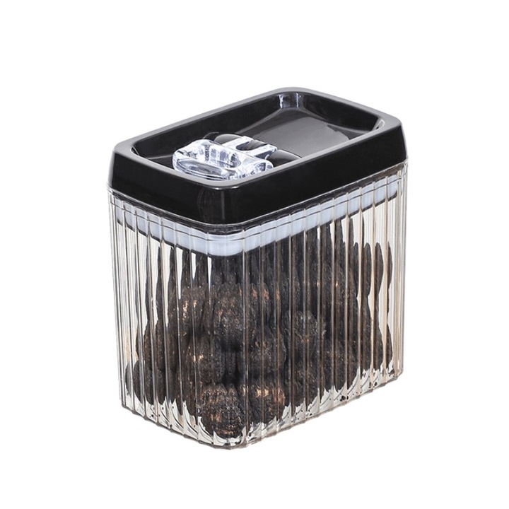 Recipient din Plastic, Micul Bucatar, pentru Alimente/Obiecte, Inchidere Ermetica, Textura Ondulata, 15 x 10 x 15.5 cm, 1.5 l, Transparent