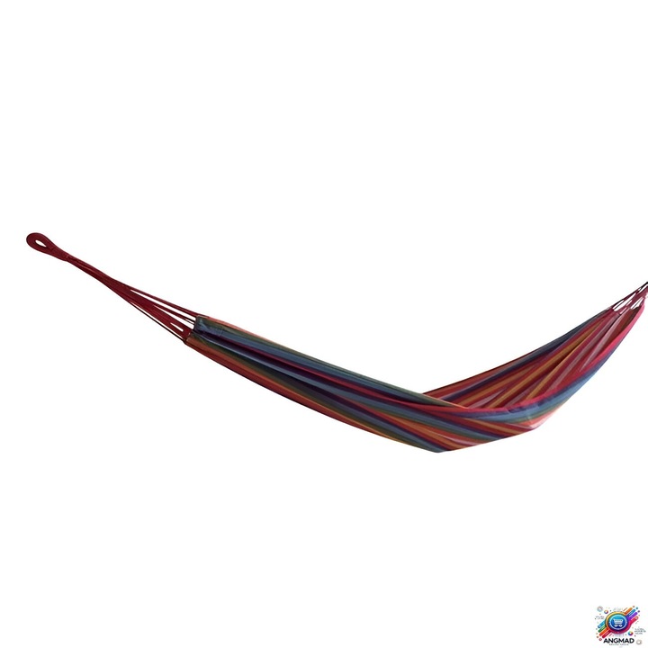 Hamac suspendabil ANGMAD, 200x80cm, foarte rezistent, greutate max 110kg, pachetul nu contine kitul de prindere, culoare: multicolor