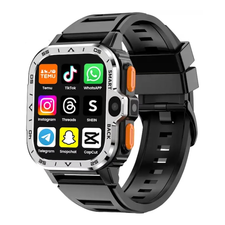 1,99 hüvelykes okosóra SIM kártyával, NFC-vel, Play Áruházzal, Chrome-mal, YouTube-bal, Gmaillel, Android/iOS kompatibilis – 16 GB, fekete